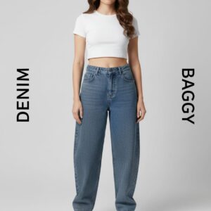 Women’s High-Waist Baggy Fit Denim Jeans – Relaxed Straight Leg Jeans with Pockets | Trendy Casual Loose Fit Pants