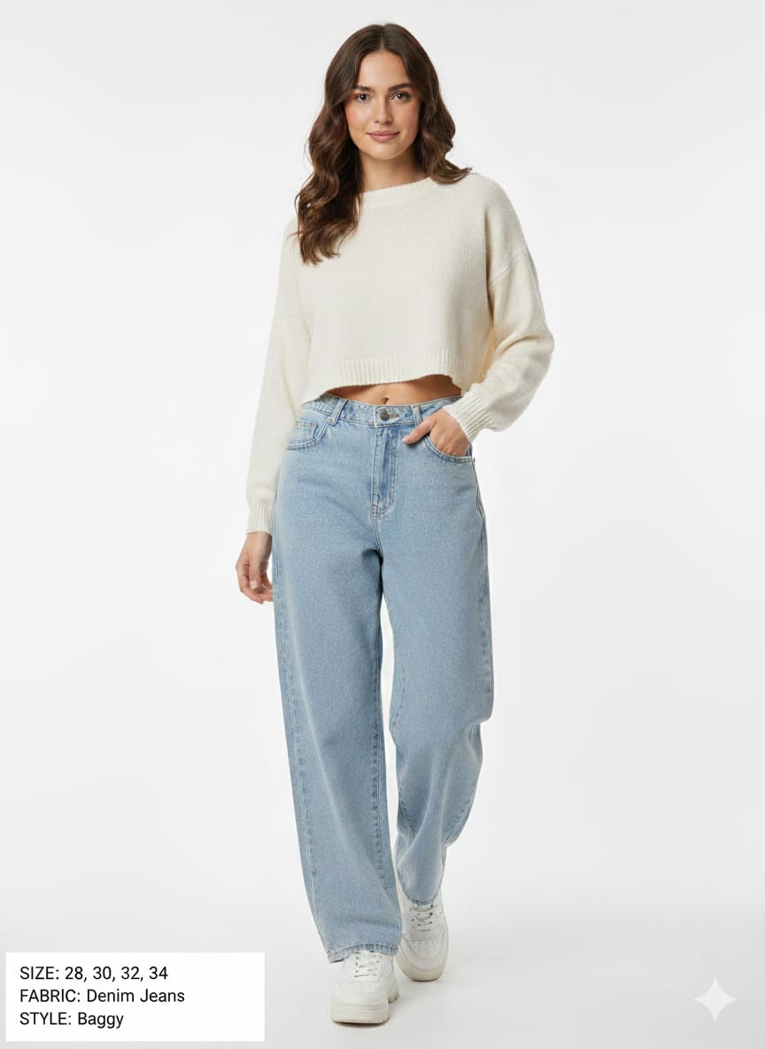 Women’s High-Waist Relaxed Fit Jeans Combo – Pack of 3 Stylish Denim Pants (Blue, Light Blue & Black) - Image 3